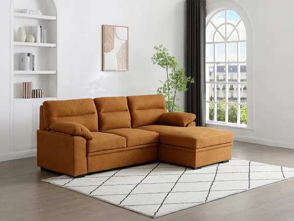 Vente-unique - ULENIO Sofa Stoff Rot - B 158 cm x H 95 cm x L 234 cm