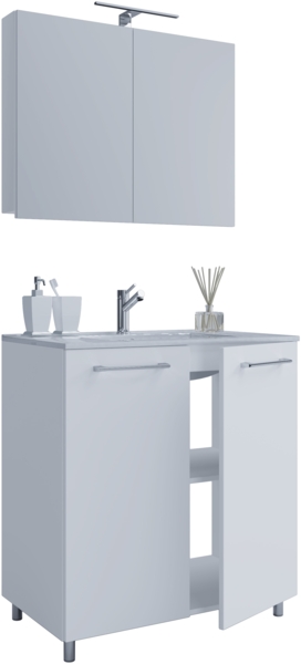 VCM Badmöbel Waschtisch Badinos 914342 Weiß H. 145 x B. 60 x T. 46 cm Bild 2