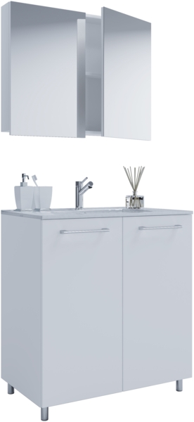 VCM Badmöbel Waschtisch Badinos 914342 Weiß H. 145 x B. 60 x T. 46 cm Bild 1