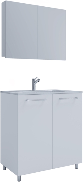 VCM Badmöbel Waschtisch Badinos 914342 Weiß H. 145 x B. 60 x T. 46 cm Bild 3