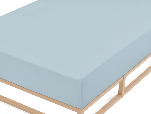 biberna Feinbiber-Spannbetttuch 0002744, taubenblau, 1x 90x190 cm - 100x200 cm