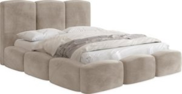 WFL GROUP Polsterbett Harmony mit Bettkasten und Lattenrost, Bettgestell, ohne Matratze (erhältlich in 5 Größen 120x200, 140x200, 160x200, 180x200, 200x200 cm), Doppelbett mit hohem Kopfteil, Boucle oder Samt Stoff, Made in EU Bild 6