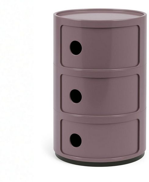 Kartell Componibili, 3 Elements, Violet, Runde Basis