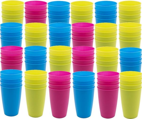 TSB Werk Becher Set Campingbecher Trinkbecher Becher, 96-tlg, Picknickgeschirr, Reisebecher, Kunststoff, Set
