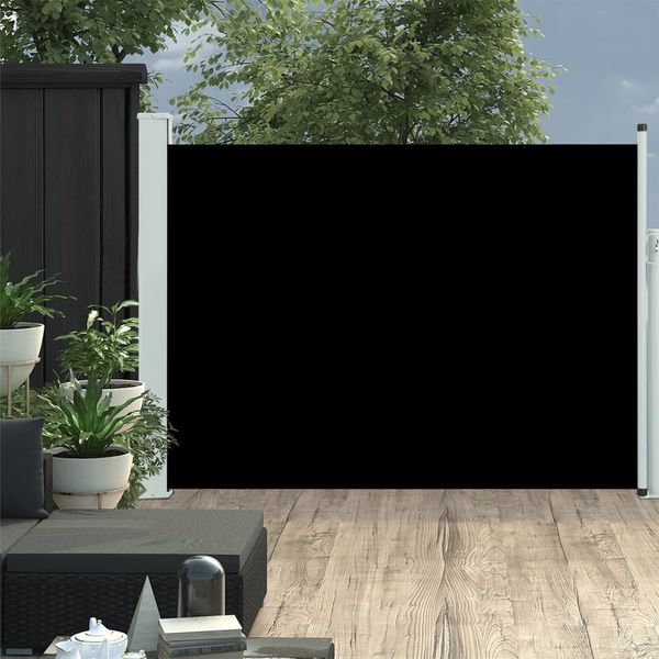 vidaXL Ausziehbare Seitenmarkise 100×500 cm Schwarz 48382