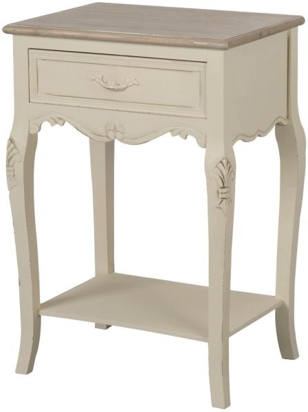 Livin Hill Nachttisch Rimini Creme, hellbraune Spitze RI019