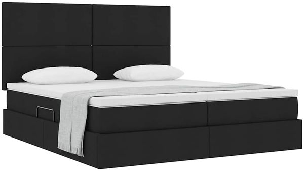 vidaXL Aufbewahrungsbett mit Matratze Schwarz 180 x 200 cm Kunstleder 3372187 Bild 3