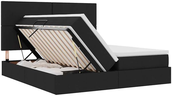 vidaXL Aufbewahrungsbett mit Matratze Schwarz 180 x 200 cm Kunstleder 3372187 Bild 7