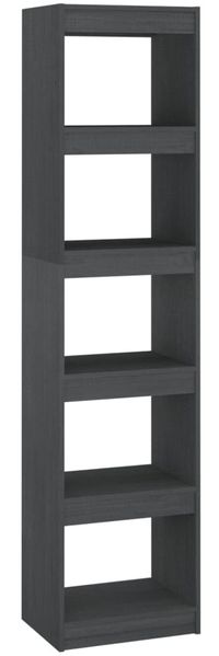 Bücherregal | Standregal Grau 40x30x167,5 cm Massivholz Kiefer