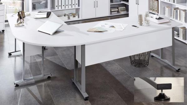 Eckschreibtisch 'CALVIA', weiß 200/240 mit Rollcontainer Bild 5