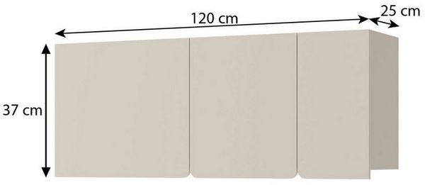 Beautysofa Hängeregal LICO mit 3 Türen, 3 Regalböden, ideal für Jugendzimmer, Schlafzimmer, Wohnzimmer, moderne Farben Sandbeige oder Eukalyptus