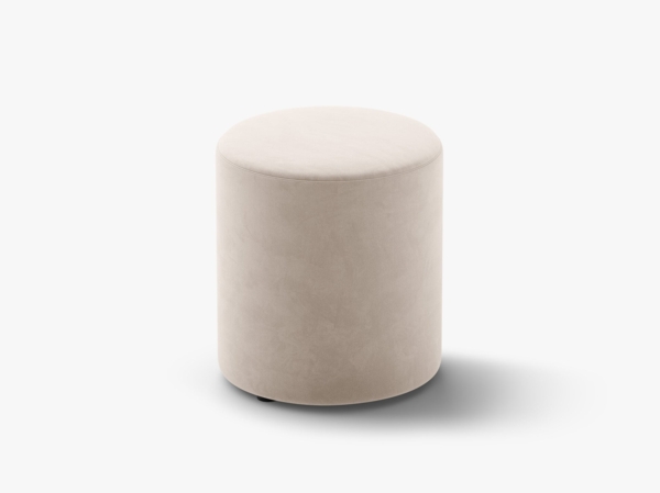 Micadoni Pouf Dia 40cm Samt Salvador Beige