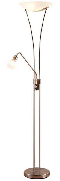 Lindby Stehlampe Felicia, Metall, Alu IP20, 2 x 15 W LED E27 + 1 x 10 W LED E14