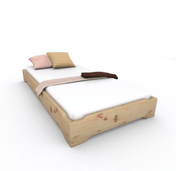 Stapelbett Holzbett (Zirbe) "Gäste-Edi" 80 x 200 cm 23 cm Zirbenbett Gästebett Bild 3