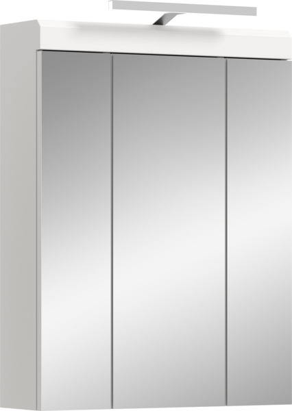 Xonox Scout Spiegelschrank inkl. Beleuchtung (B/H/T: 60x79x18 cm) in weiß Nachbildung und weiß Hochglanz tiefzieh