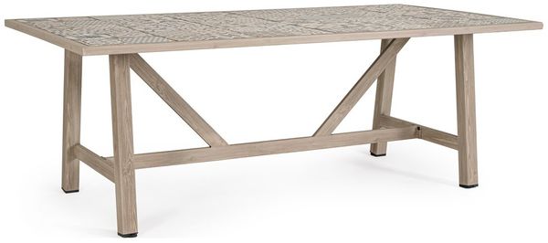 Gartenesstisch Aremilak - Aluminium Timber Natur, 206 x 106 cm
