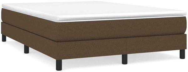 vidaXL Boxspringbett, Stoff, Dunkelbraun, 140x200 cm Bild 2