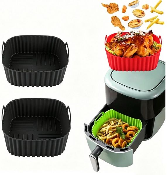 Agger Silikonform Silikon-Backformen für Heißluftfritteuse, 2er-Set, Hitzebeständige Airfryer-Backformen für Küche & Backen