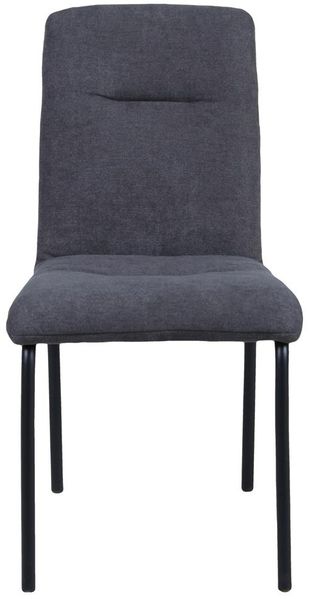 Stuhl 2er Set Stoff Dunkelgrau Stahl Schwarz