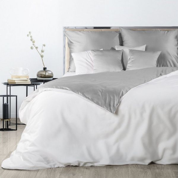 Eurofirany Bettwäsche Bettwäschegarnitur Ehebett mit Seidenglanz Makosatin Satinbaumwolle, Baumwolle, Hochwertige Bettwäsche, klassisch, musterlos