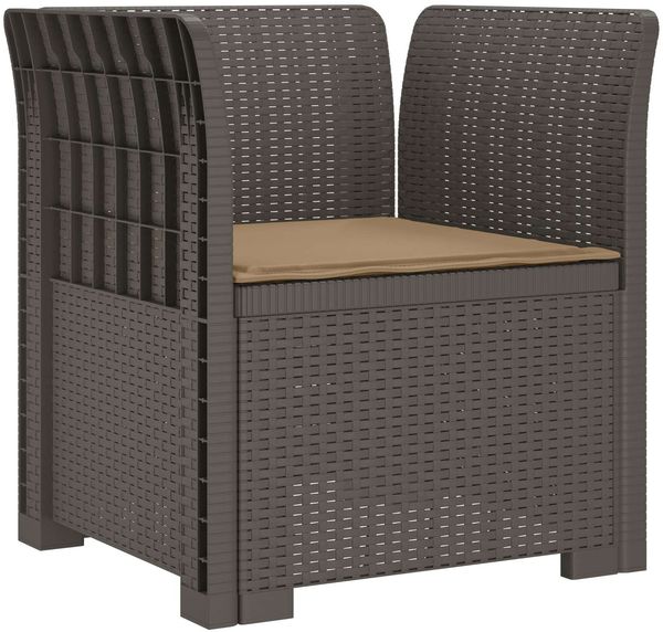 vidaXL 1-Sitzer Sessel mit Kissen Rattan-Look PP Hellgrau 8011866