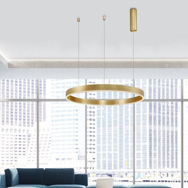 Nova Luce 9190648 MOTIF LED Pendelleuchte 80cm 3000K Messing Gold dimmbar