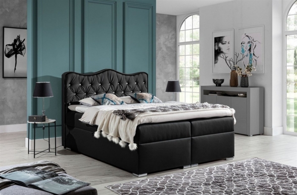 Boxspringbett SAHAN mit Bettkasten 180x200 cm Kunstleder Schwarz Bild 4