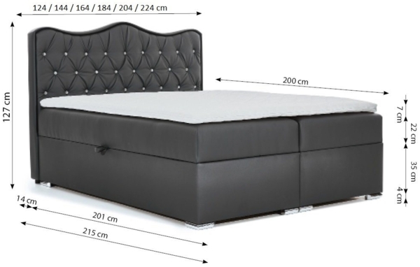 Boxspringbett SAHAN mit Bettkasten 180x200 cm Kunstleder Schwarz Bild 2