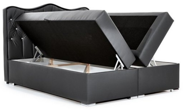 Boxspringbett SAHAN mit Bettkasten 180x200 cm Kunstleder Schwarz Bild 3