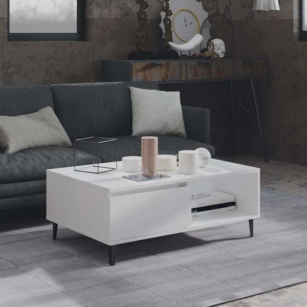 vidaXL Couchtisch Weiß 90 x 60 x 35 cm Spanplatte [806004]