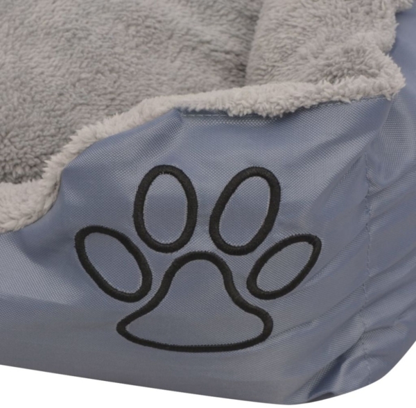 vidaXL Hundebett, mit gepolstertem Kissen, Polyester, Grau, L, 19 x 75 x 58 cm Bild 4