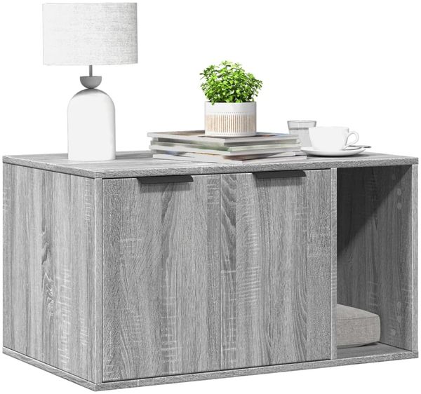 vidaXL Katzenklo Grau Sonoma 80x50x45 cm Holzwerkstoff 857738