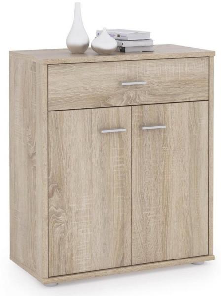 CARO-Möbel Kommode Sideboard Schrank Tommy in Sonoma Eiche, Anrichte mit 1 Schublade und 2 Türen