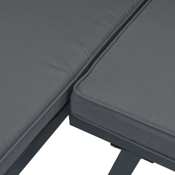 vidaXL 4-tlg. Garten-Sofagarnitur mit Kissen Schwarz Aluminium 3283706 Bild 7