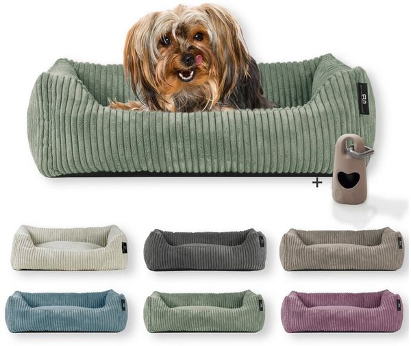 Rohrschneider Tierbett Hundebett Hundekorb Cordstoff, inkl. Gassibeutel