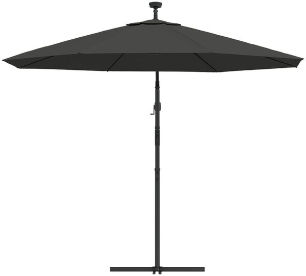 Sonnenschirm | Ampelschirm mit LED-Beleuchtung und Stahl-Mast 300 cm Anthrazit Bild 7