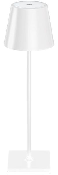 LED Tischleuchte, weiß, Aluminium, Touchdimmer, Akku, H 38 cm