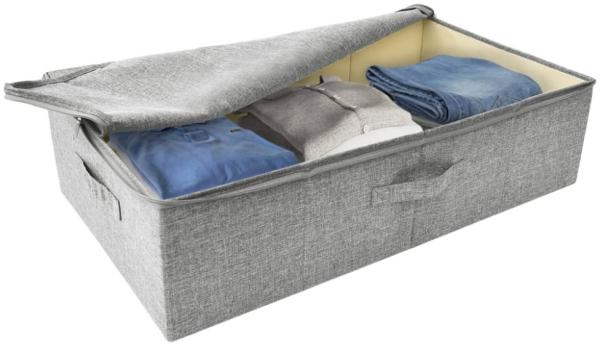 vidaXL Aufbewahrungsbox Stoff 70x40x18 cm Grau 332905