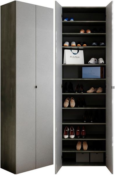 OTTO home Schuhschrank Pratiko Breite 63 cm, Höhe 212 cm, Schuhregal mit 11 Ebenen, Schuhkommode, 2 Türen, Platz für bis zu 27 Paar Schuhe