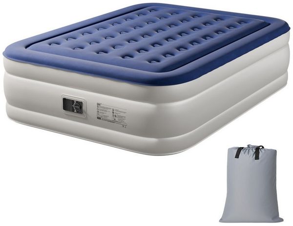 LALAHO Luftmatratze mit eingebauter Pump,Isomatte Camping Outdoor,203 x 153 x 45 cm, Aufblasbare Matratze 2 Personen, mit Pumpe, Tasche, für Camping,Gäste