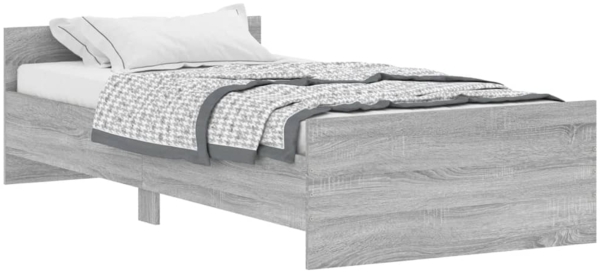 vidaXL Bettgestell Grau Sonoma 90x190 cm Holzwerkstoff 835944