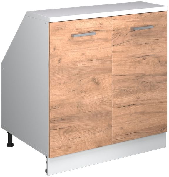 Dachschrägenschrank Rion Goldkraft Eiche 80x81.6 cm mit 2 Türen, Schrankkorpus 60 cm Tiefe Vicco