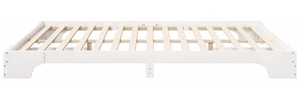 vidaXL Bettrahmen Weiß 200 x 210 cm Massives Kiefernholz 872909 Bild 5