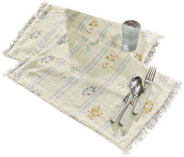 Mirabeau Platzset Platzset 2er Set Hazelwick creme/blau