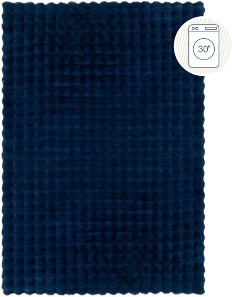 FLAIR RUGS Hochflor-Teppich Waffle Faux Fur, rechteckig, Höhe: 35 mm, Waffelmuster, waschbarer Kunstpelzteppich