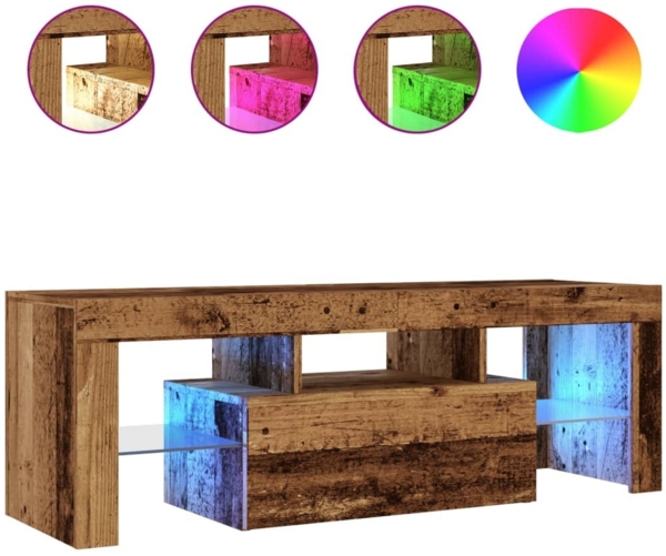 vidaXL TV-Schrank mit LED Altholz-Optik 120x36,5x40 cm Holzwerkstoff 856301