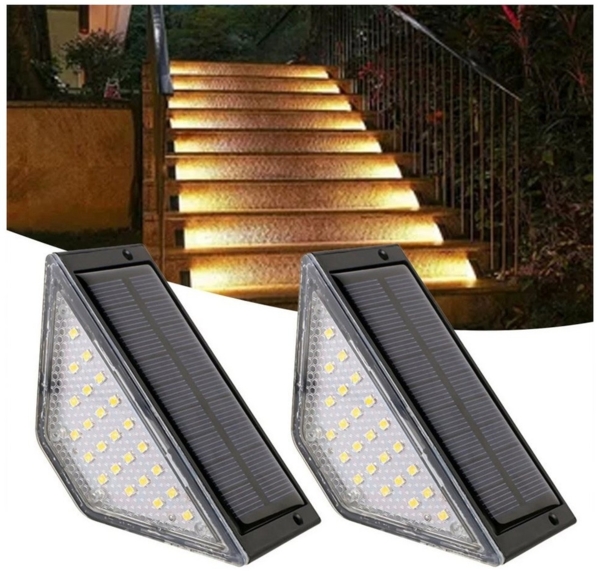 QUBEBU LED Gartenleuchte Solar-Terrassenleuchten, 2/4/6/8/10 Stück, Solar-Stufenleuchten, 3000K, 4.5V/120mah Solarmodul, Batterielebensdauer: 8-10 Stunden, für Terrasse, Treppe, Veranda, Zaun, Weg, Garten, Patio, Hof.