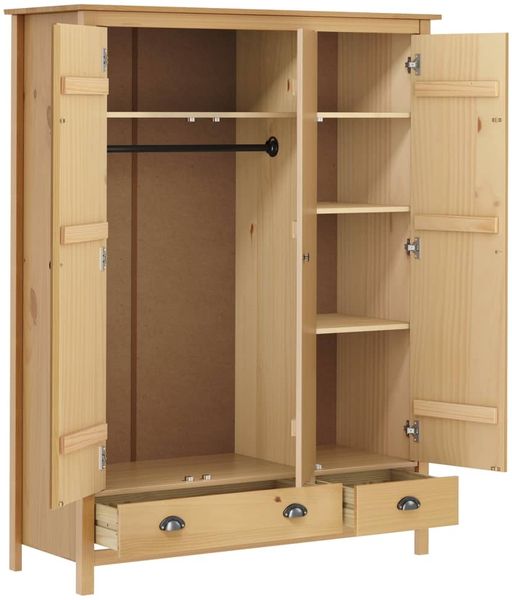 vidaXL Kleiderschrank mit 3 Türen Hill 127x50x170cm Massivholz Kiefer 288951 Bild 4