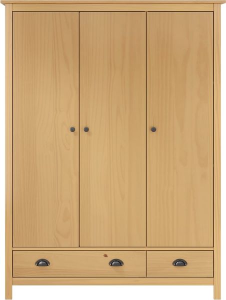 vidaXL Kleiderschrank mit 3 Türen Hill 127x50x170cm Massivholz Kiefer 288951 Bild 3