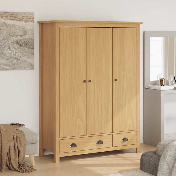 vidaXL Kleiderschrank mit 3 Türen Hill 127x50x170cm Massivholz Kiefer 288951